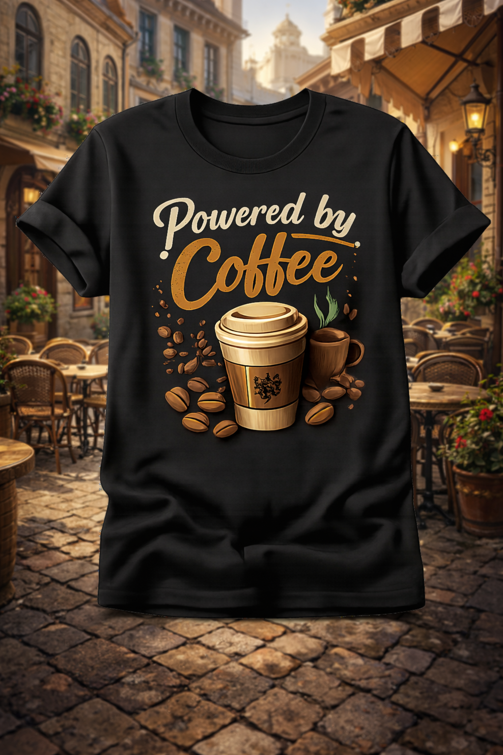 Powered by Coffee – Premium Everyday T-Shirt