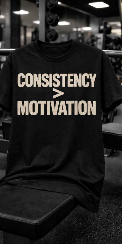 CONSISTENCY > MOTIVATION — Premium Streetwear T-Shirt