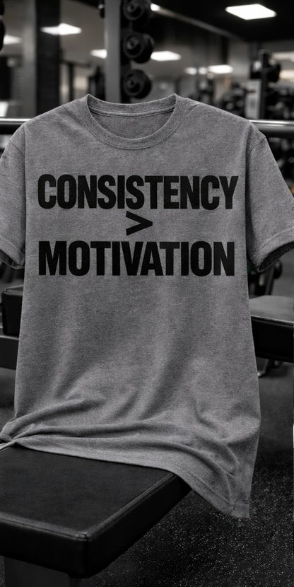 CONSISTENCY > MOTIVATION — Premium Streetwear T-Shirt