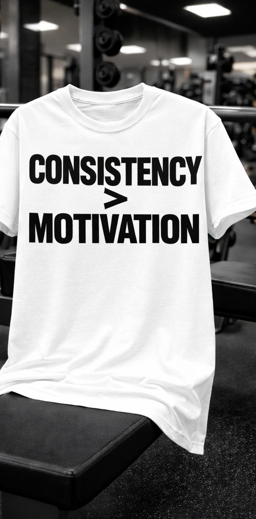 CONSISTENCY > MOTIVATION — Premium Streetwear T-Shirt