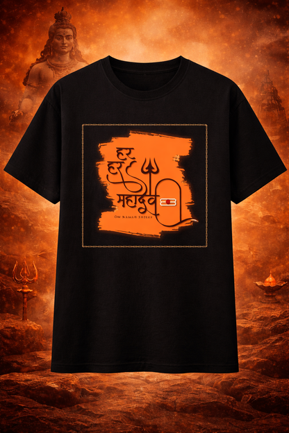 🕉️ Har Har Mahadev – Unisex Cotton T-Shirt